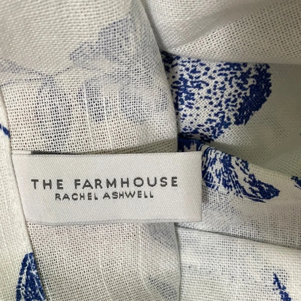 Rachel Ashwell The Farmhouse Blue Toile Bunny Rabbit Cotton Tablecloth 82